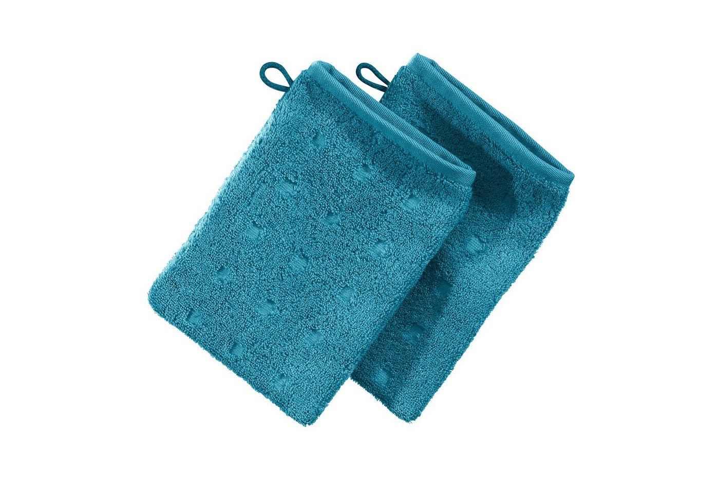 Möve Waschhandschuh Waschhandschuh 2er-Pack "Quadretti", Frottier, Walk-Frottier Uni von Möve