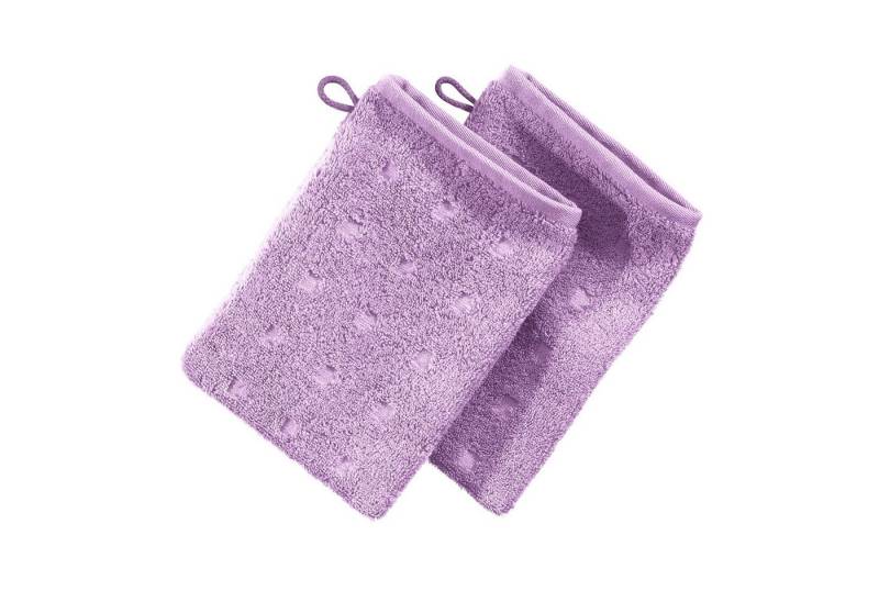 Möve Waschhandschuh Waschhandschuh 2er-Pack "Quadretti", Frottier (2-St), Walk-Frottier Uni von Möve