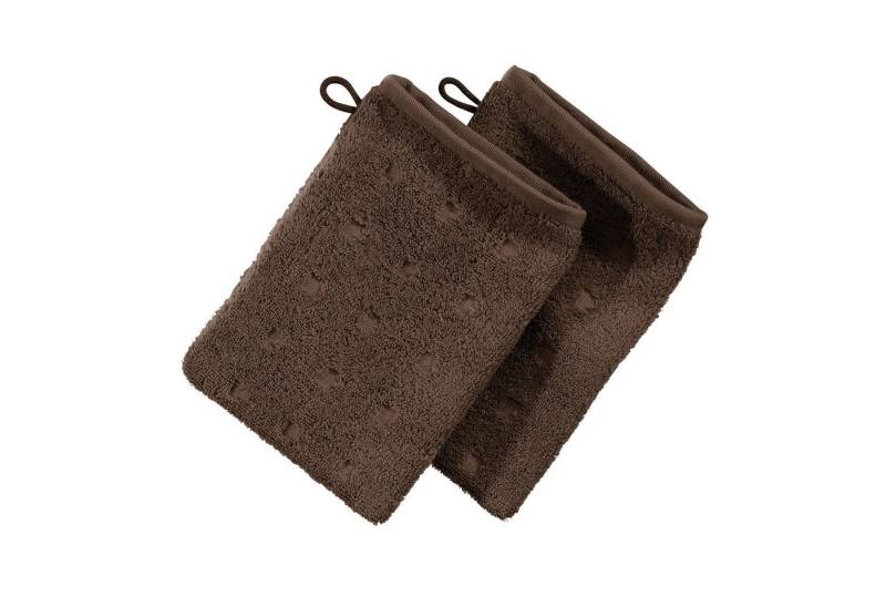Möve Waschhandschuh Waschhandschuh 2er-Pack "Quadretti", Frottier, Walk-Frottier Uni von Möve