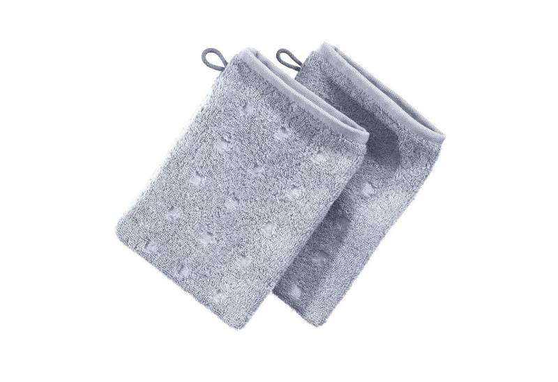 Möve Waschhandschuh Waschhandschuh 2er-Pack "Quadretti", Frottier, Walk-Frottier Uni von Möve