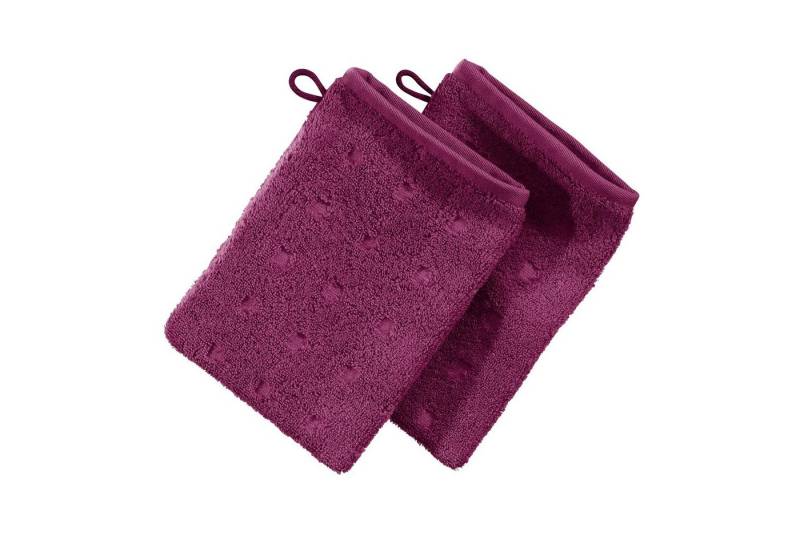 Möve Waschhandschuh Waschhandschuh 2er-Pack "Quadretti", Frottier, Walk-Frottier Uni von Möve