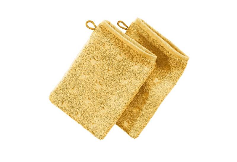 Möve Waschhandschuh Waschhandschuh 2er-Pack "Quadretti", Frottier (2-St), Walk-Frottier Uni von Möve