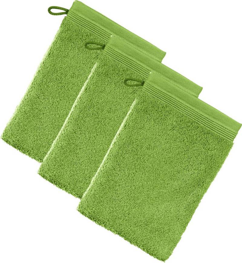 Möve Waschhandschuh Waschhandschuh "Superwuschel" 3er-Pack, Frottier, Walk-Frottier Uni von Möve
