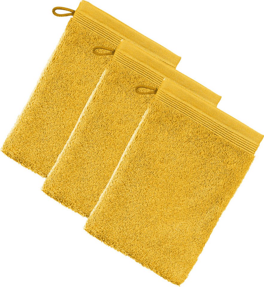Möve Waschhandschuh Waschhandschuh "Superwuschel" 3er-Pack, Frottier, Walk-Frottier Uni von Möve