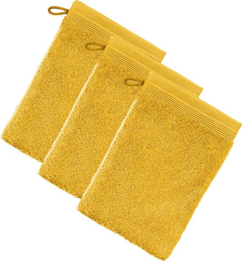 Möve Waschhandschuh Waschhandschuh "Superwuschel" 3er-Pack, Frottier, Walk-Frottier Uni von Möve