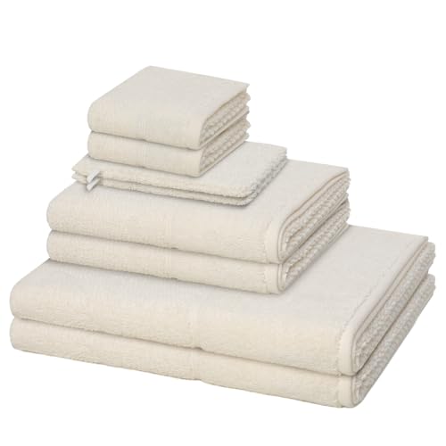 Möve for frottana - Pearl - 2 X Wasch- 2 X Gäste- 2 X Dusch- 2 X Handtuch im Set (Ivory) von Möve