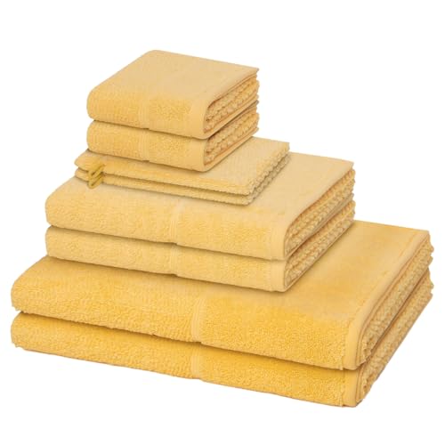 Möve for frottana - Pearl - 2 X Wasch- 2 X Gäste- 2 X Dusch- 2 X Handtuch im Set (Maize) von Möve