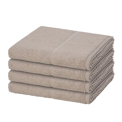 Möve for frottana - 4 teiliges Frottier-Set - Pearl (4 X Handtuch im Set) - 500 g/m2 - Baumwolle - Walkfrottee - saugstark - weich und flauschig - Cashmere von Möve