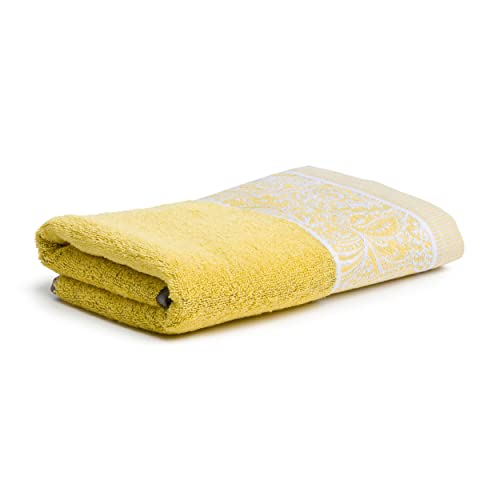 MÖVE Ethno Doubleface mit Bordüre und Schlauchsaum Handtuch 50 x 100 cm aus 100% Baumwolle, Yellow von Möve