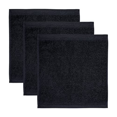 Möve Superwuschel Seiftuch 30 x 30 cm aus 100% Baumwolle, Black 3er Set von Möve