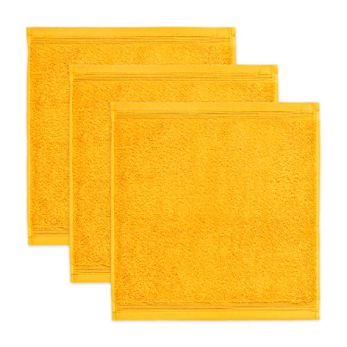 möve Superwuschel Seiftuch 30 x 30 cm aus 100% Baumwolle, gold 3er Set von Möve