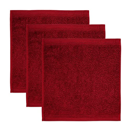 möve Superwuschel Seiftuch 30 x 30 cm aus 100% Baumwolle, ruby 3er Set von Möve