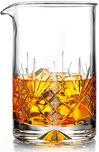 MOFADO Cocktail-Rührglas aus Kristall, 550 ml, dicker beschwerter Boden, nahtloses Design, professionelle Qualität von Mofado