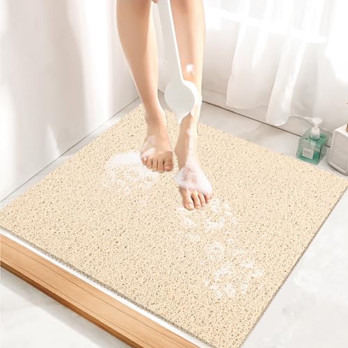 Duschmatte rutschfest Antirutschmatte Dusche 80x80cm: Weich Komfort Sicherheits Duscheinlage mit Ablauflöchern - PVC Luffa Schnell Trocknend Anti-Schimmel Rutschmatte Dusche von Mofonky