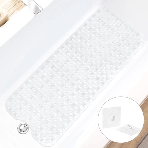 Mofonky Badewannenmatte rutschfest Antirutschmatte Badewanne: 100x40cm Extra Lange rutschfeste Badematte - Schimmelresistent Maschinenwaschbar Rutschmatte Badewannen Matte (Transparent) von Mofonky