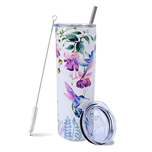 Kolibri-Becher für Damen, Kolibri-Geschenke für Frauen, Vogel-Geschenke für Vogel-Liebhaber, Vogelbeobachtung, Geschenke, Kolibri-Dekoration, Geschenkideen, Blumen-Aquarell-Tasse, Kolibri-Becher von Mofvugz