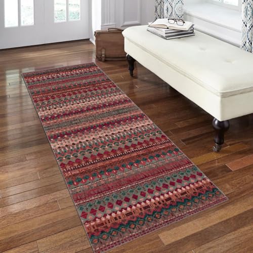 Boho Läufer Flur Bunt Lang Kücheläufer Schlafzimmer Vintage Teppich Läufer rutschfest Waschbar 70x200cm Dauerhaft Läuferteppich Flurläufer Korridor Polyester Meterware Boho Läufer Flur Bunt Lang Kücheläufer Schlafzimmer Vintage Teppich Läufer rutschfest Waschbar 70x200cm Dauerhaft Läuferteppich Flurläufer Korridor Polyester Meterware von Mogetal