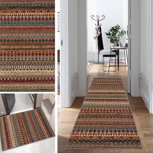 Boho Läufer Flur Bunt Lang Kücheläufer Schlafzimmer Vintage Teppich Läufer rutschfest Waschbar 70x240cm Dauerhaft Läuferteppich Flurläufer Korridor Polyester Meterware Boho Läufer Flur Bunt Lang Kücheläufer Schlafzimmer Vintage Teppich Läufer rutschfest Waschbar 70x240cm Dauerhaft Läuferteppich Flurläufer Korridor Polyester Meterware von Mogetal