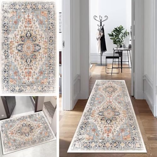 Boho Läufer Teppich Flur Lang Vintage Klassisch TeppichLäufer rutschfest Waschbar 50x100cm Dauerhaft Läuferteppich KüchenLäufer Korridor Polyester Anpassbar Meterware Boho Läufer Teppich Flur Lang Vintage Klassisch TeppichLäufer rutschfest Waschbar 50x100cm Dauerhaft Läuferteppich KüchenLäufer Korridor Polyester Anpassbar Meterware von Mogetal