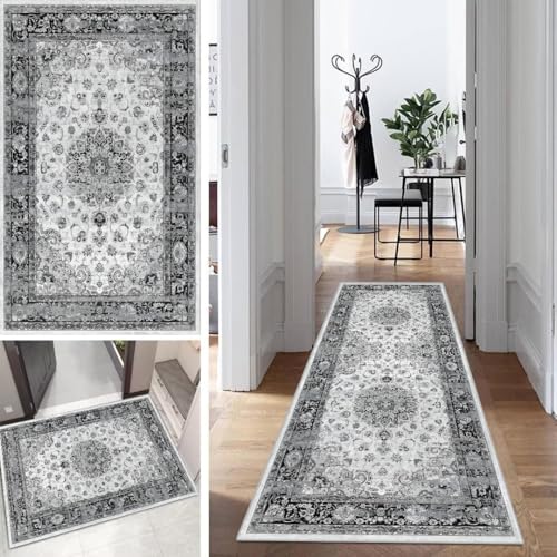 Boho Teppich Läufer Flur Bunt Lang Kücheläufer Schlafzimmer Modern Geometrisch Teppich Läufer rutschfest Waschbar 70x100cm Dauerhaft Läuferteppich Flurläufer Korridor Polyester Meterware von Mogetal