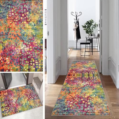 Bunt Läufer Flur Lang Küche Schlafzimmer rutschfest Waschbar 80x250cm Abstrakt Teppich Läufer Dauerhaft Läuferteppich KüchenLäufer Korridor Polyester Anpassbar Meterware Bunt Läufer Flur Lang Küche Schlafzimmer rutschfest Waschbar 80x250cm Abstrakt Teppich Läufer Dauerhaft Läuferteppich KüchenLäufer Korridor Polyester Anpassbar Meterware von Mogetal