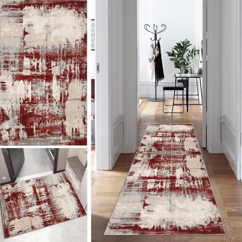 Läufer Teppich Lang Flur Läufer Abstrakte Rot rutschfest Waschbar 110x350cm Modern Dauerhaft Flur Läuferteppich TeppichLäufer Küchen Korridor Polyester Anpassbar Meterware Läufer Teppich Lang Flur Läufer Abstrakte Rot rutschfest Waschbar 110x350cm Modern Dauerhaft Flur Läuferteppich TeppichLäufer Küchen Korridor Polyester Anpassbar Meterware von Mogetal