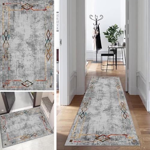 Vintage Abstrakt Läufer Flur Lang Kücheläufer Schlafzimmer Bunt Teppich Läufer rutschfest Waschbar 60x450cm Dauerhaft Läuferteppich Flurläufer Korridor Polyester Meterware Vintage Abstrakt Läufer Flur Lang Kücheläufer Schlafzimmer Bunt Teppich Läufer rutschfest Waschbar 60x450cm Dauerhaft Läuferteppich Flurläufer Korridor Polyester Meterware von Mogetal