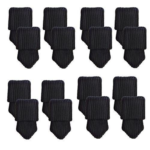 Mogoko 16 x Stuhlbeinsocke Möbel Socken Anti-Rutsch Wollsocken Hocker Fessel Tabellen Cotton Caps Fußboden Schutz Stuhl Bein Floor Protector (Schwarz) von Mogoko