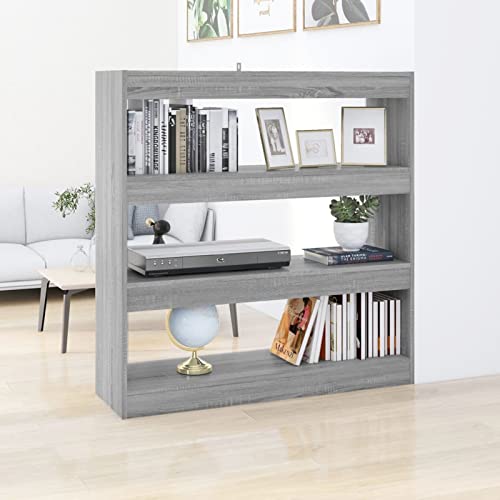 Mogou Bücherregal/Raumteiler, Bookshelf, Regalbrett, Book Shelf, Bücher Regal, Deko Regal Wohnzimmer, Standregal, Grau Sonoma 100×30×103 cm Mogou Bücherregal/Raumteiler, Bookshelf, Regalbrett, Book Shelf, Bücher Regal, Deko Regal Wohnzimmer, Standregal, Grau Sonoma 100×30×103 cm von Mogou
