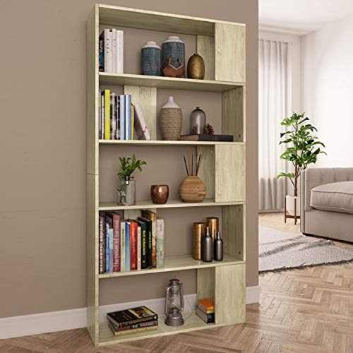 Mogou Bücherregal/Raumteiler, Bookshelf, Regalbrett, Book Shelf, Bücher Regal, Deko Regal Wohnzimmer, Standregal, Sonoma-Eiche 80×24×159 cm Spanplatte Mogou Bücherregal/Raumteiler, Bookshelf, Regalbrett, Book Shelf, Bücher Regal, Deko Regal Wohnzimmer, Standregal, Sonoma-Eiche 80×24×159 cm Spanplatte von Mogou