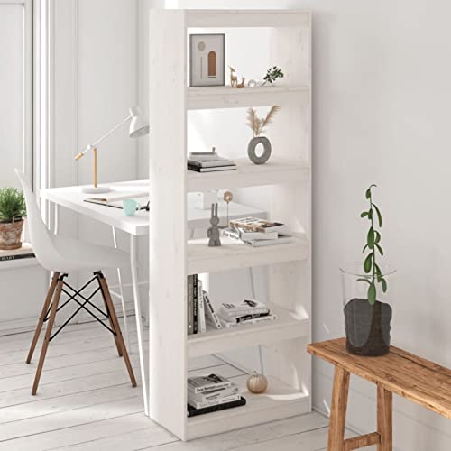 Mogou Bücherregal/Raumteiler, Bookshelf, Regalbrett, Book Shelf, Bücher Regal, Deko Regal Wohnzimmer, Standregal, Weiß 60x30x167,5 cm Massivholz Kiefer Mogou Bücherregal/Raumteiler, Bookshelf, Regalbrett, Book Shelf, Bücher Regal, Deko Regal Wohnzimmer, Standregal, Weiß 60x30x167,5 cm Massivholz Kiefer von Mogou