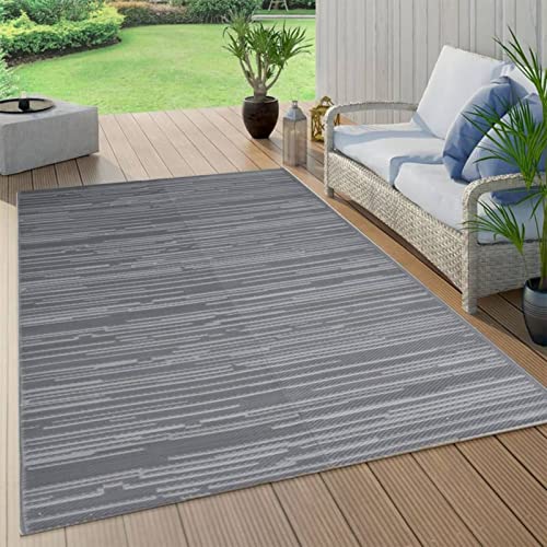 Mogou Outdoor-Teppich, Carpet, Area Rug, Teppiche Wohnzimmer, Teppischwhonzimmer, Büroteppich, Schlafzimmer, Anthrazit 140x200 cm PP von Mogou