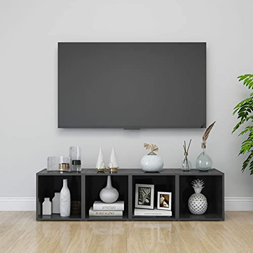 Mogou TV-Schränke 4 STK Wohnzimmertisch, Fernsehschrank, Fernsehregal, TV-möbel, Fernsehboard, TV Cabinet, Hochglanz-Grau 37x35x37 cm Spanplatte Mogou TV-Schränke 4 STK Wohnzimmertisch, Fernsehschrank, Fernsehregal, TV-möbel, Fernsehboard, TV Cabinet, Hochglanz-Grau 37x35x37 cm Spanplatte von Mogou