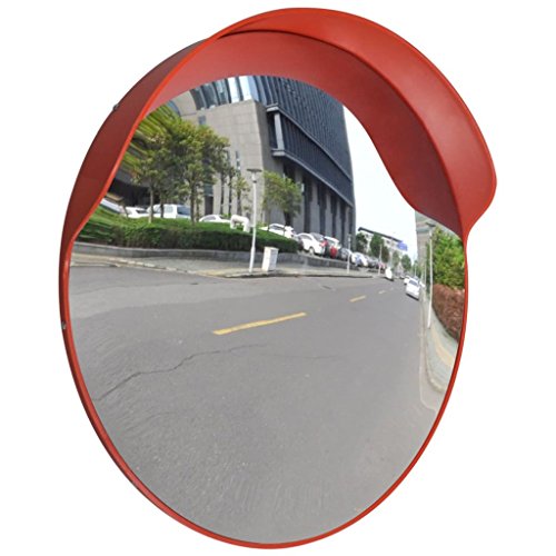 Mogou Verkehrsspiegel, Ausfahrt Spiegel, Konvexer Spiegel, Spiegel Ausfahrt, Traffic Mirror, Einparkhilfe Garage, Konvex PC-Kunststoff Orange 60 cm Outdoor von Mogou