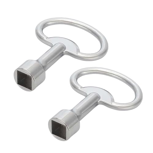 Moguri® 2 Stück Vierkantschlüssel, Vierkantschlüsselhahn 8 mm, Entlüftungsschlüssel Heizungsschlüssel Heizungsentlüftungsschlüssel für Gas-Wasserzähler-Box Silber von Moguri