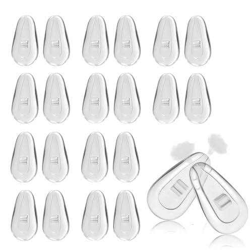 Moguri 10 Paar Brillen nasenpads,Nasenpads zum Einstecken rutschfeste Brille Nasenpads Weiche Silikon Transparent für Brillen Sonnenbrillen Rutsch Stopper Gläser Nasenpad von Moguri