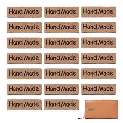 Moguri 20 Stück Handmade Labels Zum Annähen, PU Lederetikett Mit Herzmuster, Hochwertige Nähetiketten Für DIY-Projekte Und Kleidung von Moguri