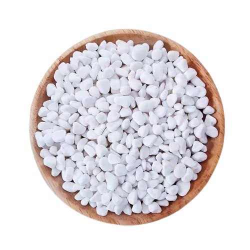 Moguxb Dekosteine Weiß Dekokies 6-9mm Dekogranulat Kleine Kieselsteine Weiß Marmorsteine Dekorative Steine für Vasenfüller,Topfpflanzen,Aquarien,Garten von Moguxb