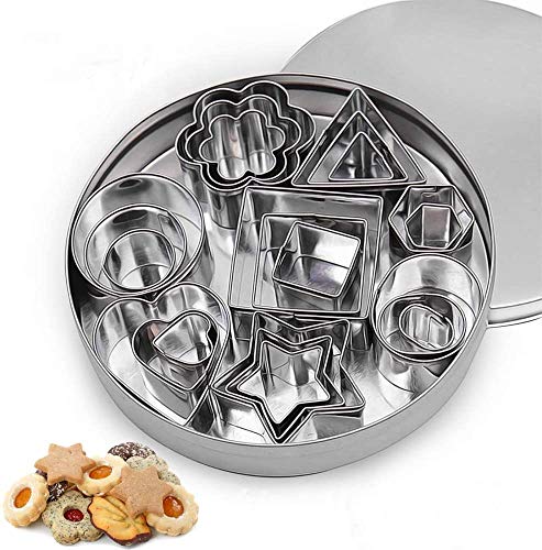 Ausstechformen Set 24-teilig Ausstechformen Edelstahl Ausstecher Set Keksausstecher Plätzchenausstecher mit Weißblechbox für Backspaß Plätzchen, Keksen, Fondant Ausstechformen Set 24-teilig Ausstechformen Edelstahl Ausstecher Set Keksausstecher Plätzchenausstecher mit Weißblechbox für Backspaß Plätzchen, Keksen, Fondant von Moguxb