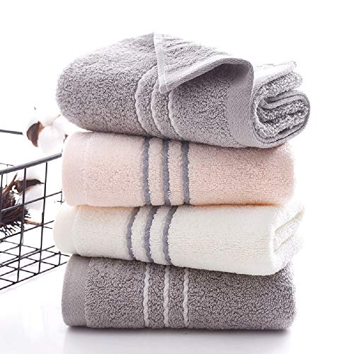 Moguxb Frottiertücher Handtuch-Set 3-teilige Waschlappen 34 * 74 cm Handtücher 100% Baumwolle Handtücher rosa, weiß, grau Absorbierende Handtücher Gesicht Waschhandtuch für Badezimmer Küche von Moguxb