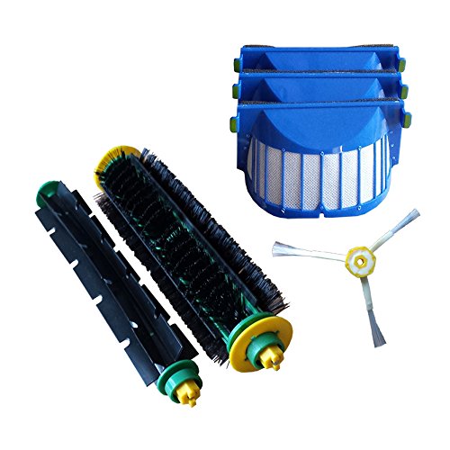 MohMus Premium Wartungskit Service-Kit geeignet für iRobot Roomba 564, 565 PET Serie Staubsauger-Roboter | Bürsten-Set + 3 AeroVac Filter + Seitenbürste | Zubehör - Ersatzteile - Ersatzteil von MohMus