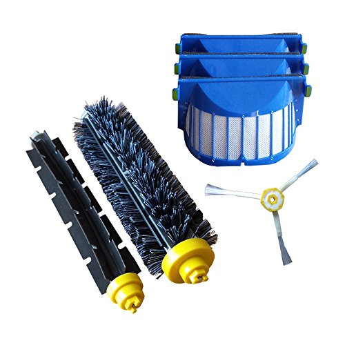 MohMus Premium Wartungskit Service-Kit geeignet für iRobot Roomba 600 Serie Staubsauger-Roboter | Bürsten-Set + 3 AeroVac Filter + Seitenbürste | Zubehör - Ersatzteile - Ersatzteil von MohMus