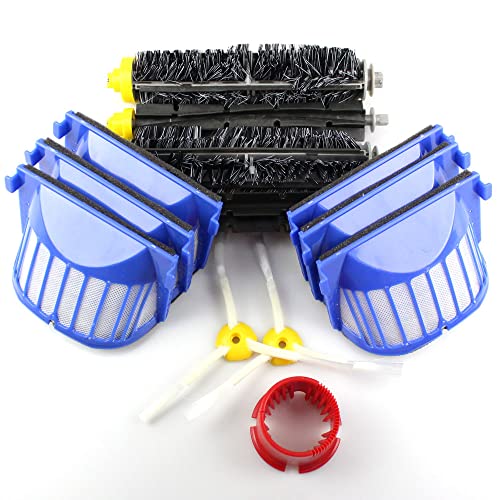 Premium Wartungskit Service-Kit geeignet für iRobot Roomba 600 Serie Staubsauger-Roboter | 2 Bürsten-Set + 6 AeroVac Filter + 2 Seitenbürste + Reinigungswerkzeug | Zubehör - Ersatzteile - Ersatzteil von MohMus