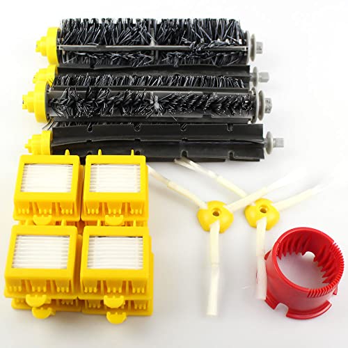 Premium Wartungskit Service-Kit geeignet für iRobot Roomba 700 Serie Staubsauger-Roboter | 2 Bürsten-Set + 8 HEPA Filter + 2 Seitenbürste + Reinigungswerkzeug | Zubehör - Ersatzteile - Ersatzteil von MohMus