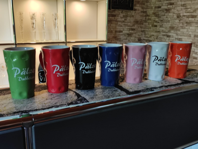 Original Pfälzer Dubetass 0,2l mit Aufdruck rot von Mohaba