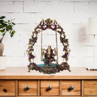 Messing Lord Ganesha Auf Schaukel/Brass Ganesh/Ganpati Schaukel/Jhoola/Jhula von MohenJodero