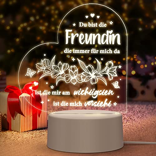 Geschenke für Freundin, Beste Freundin Personalisierte Geschenke, Acryl LED Nachtlicht Eingraviert mit romantischen Sprüchen zu meinen Bestie-Geschenken,Geschenk für Mädchen Frauen Geburtstag von Mohigher