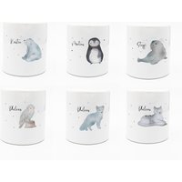 Eis Tier Spardose Mit Namen Und Spruch Eisbär | Pinguin Robbe Schneeeule| Schneeleopard Polarfuchs Einschulung Personalisierbar von MohnkornTwins