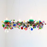 Adventskranz Mit Wunderschönen Bunten Perlen, Glassteinen, Herzen Und Teelichtern #moimemehamburg von MoiMemeHamburg