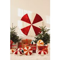 Weihnachtsmatte "Rote Süßigkeiten", Bodenmatte Für Den Urlaub, Dekorative Spielmatte Mädchen, Weihnachtsbaumteppich, Patchwork-Babymatte von MoiMili